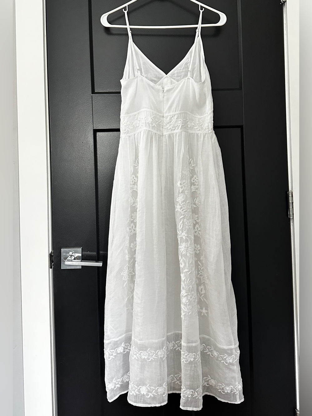 J.Crew Embroidered Midi Dress in Ramie Size 4 - Picture 7 of 10